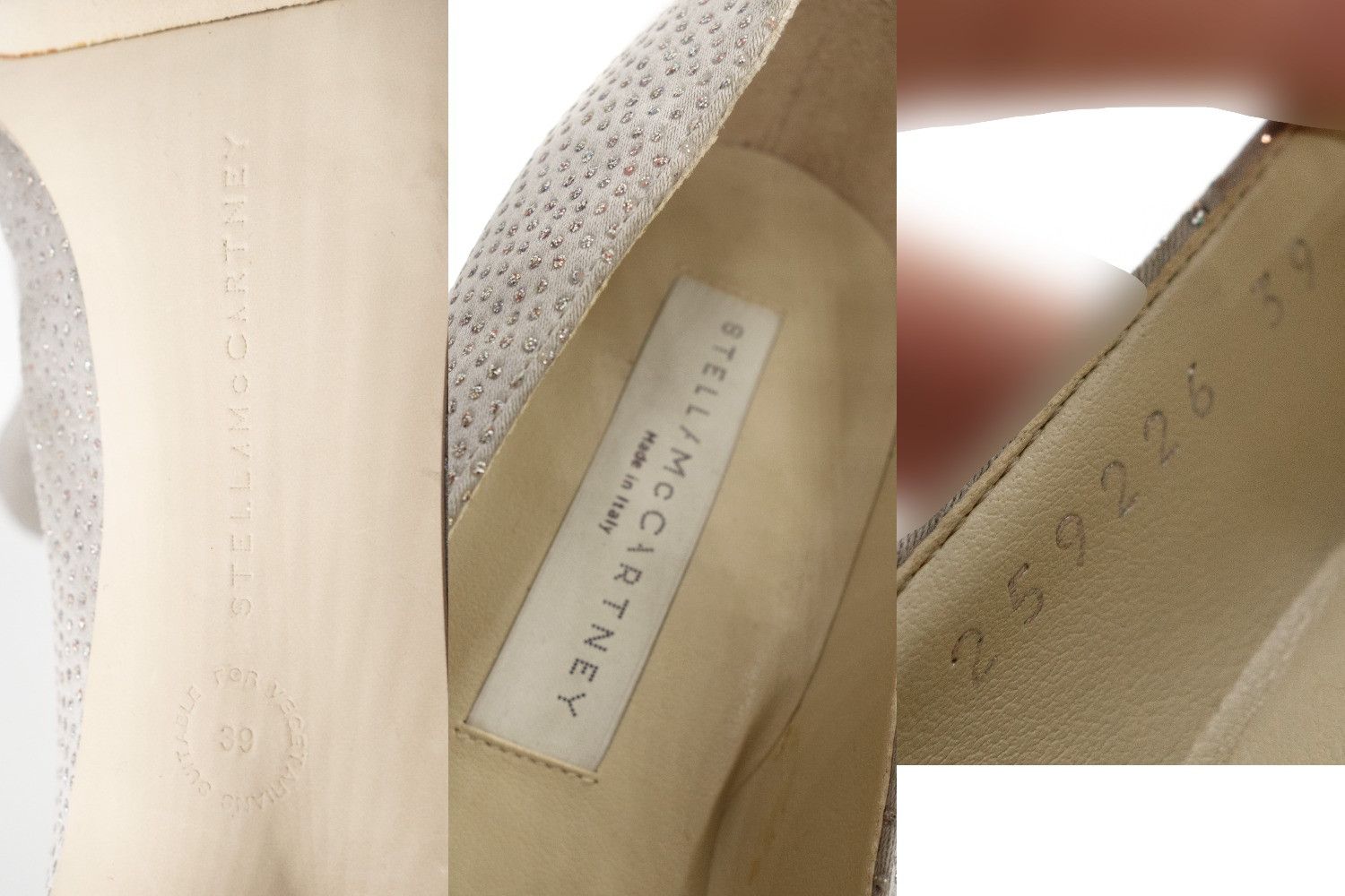 Stella McCartney Satin Glitter Accent Platform Pumps Pointed Toe Size US 9 / IT 39 - 9 Thumbnail