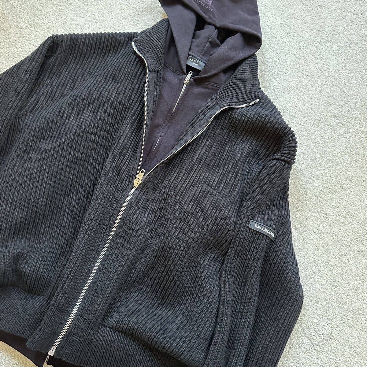 Balenciaga UNITY LAYERED SWEATER HOODIE Size US L / EU 52-54 / 3 - 5 Thumbnail