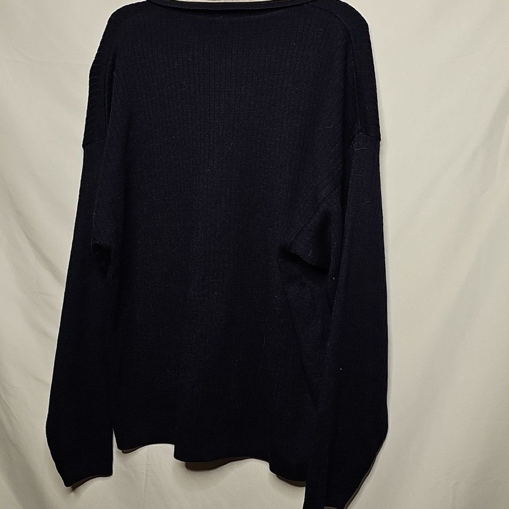 IDEA Mens Idea Uomo Italy Knitted Blue Stripe 30% Wool Sweater Lg Size US L / EU 52-54 / 3 - 6 Thumbnail