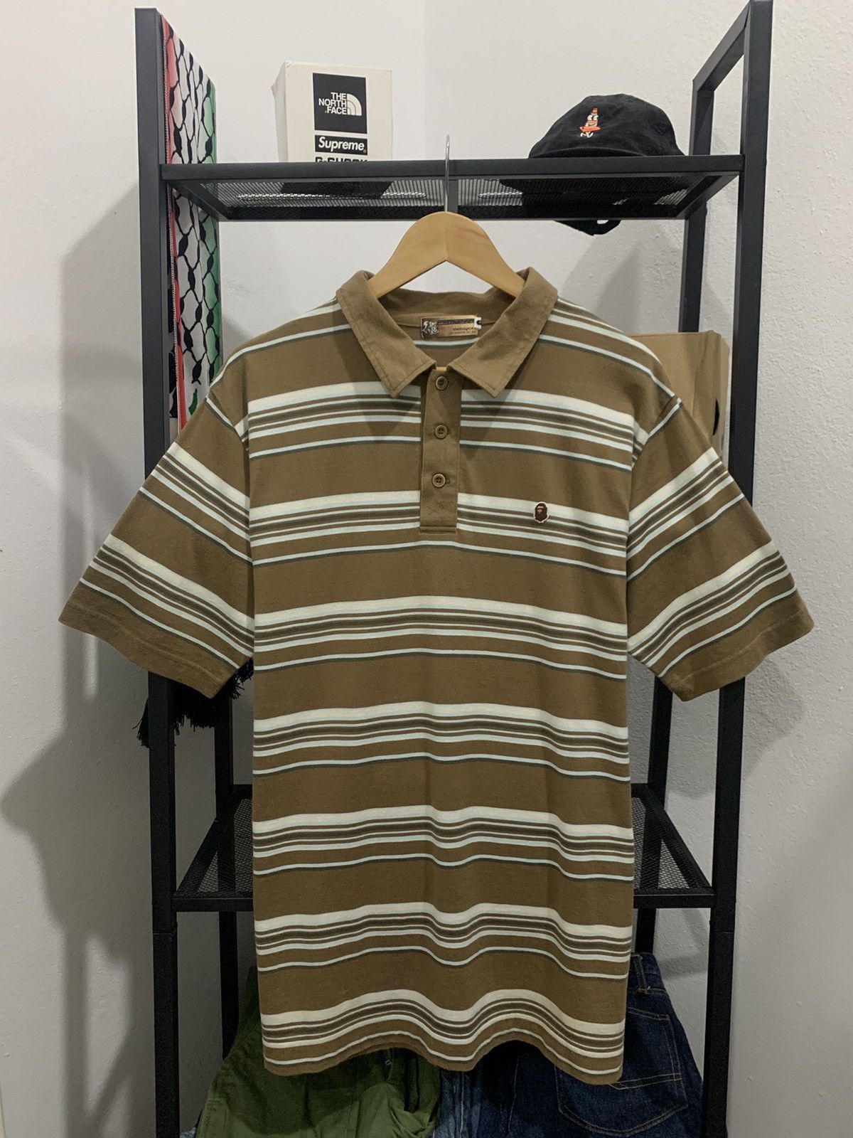 Bape × Nigo OG Vintage Bape Star Stripe Polo Tee Size US L / EU 52-54 / 3 - 1 Thumbnail