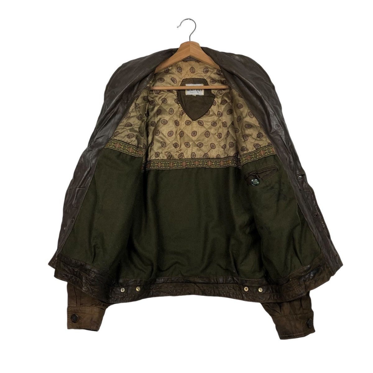 Vintage 🔥VINTAGE BOMBER LEATHER JACKET MAFFEI VERA PELLE ITALY Size US M / EU 48-50 / 2 - 15 Thumbnail