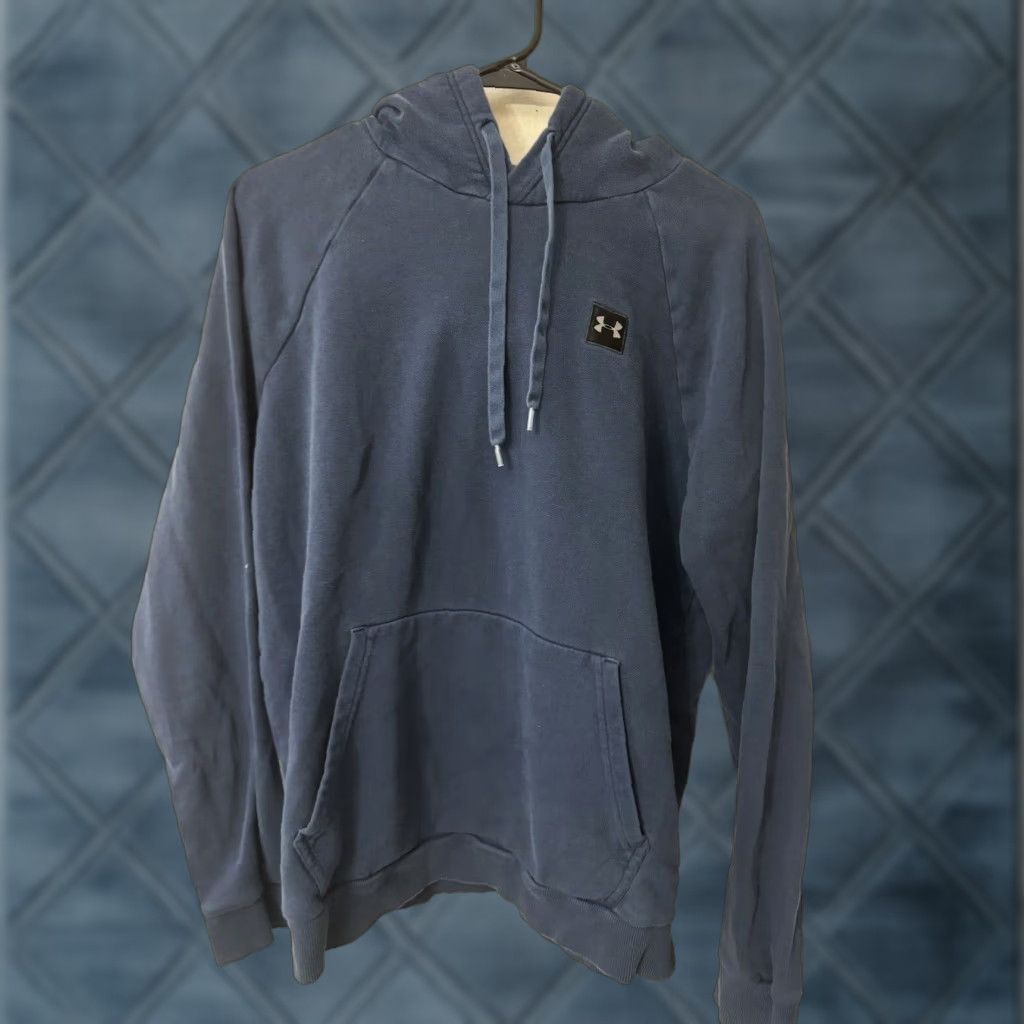 Under Armour Under Armour Mens Size Large Navy Blue Logo Fleece Hoodie Pullover Size US L / EU 52-54 / 3 - 1 Thumbnail