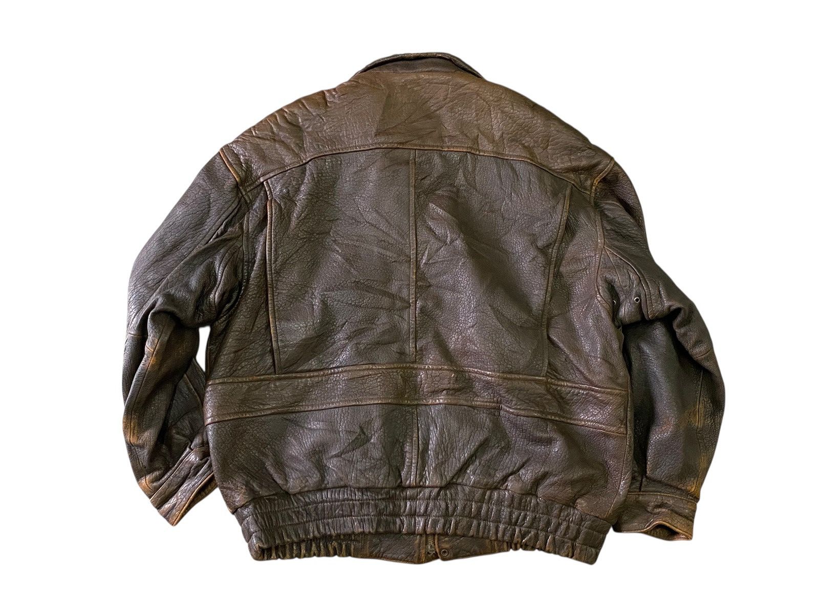 Vintage VTG Dougle Homme Japanese Brand Leather Bomber Flight Jacket Size US L / EU 52-54 / 3 - 3 Thumbnail