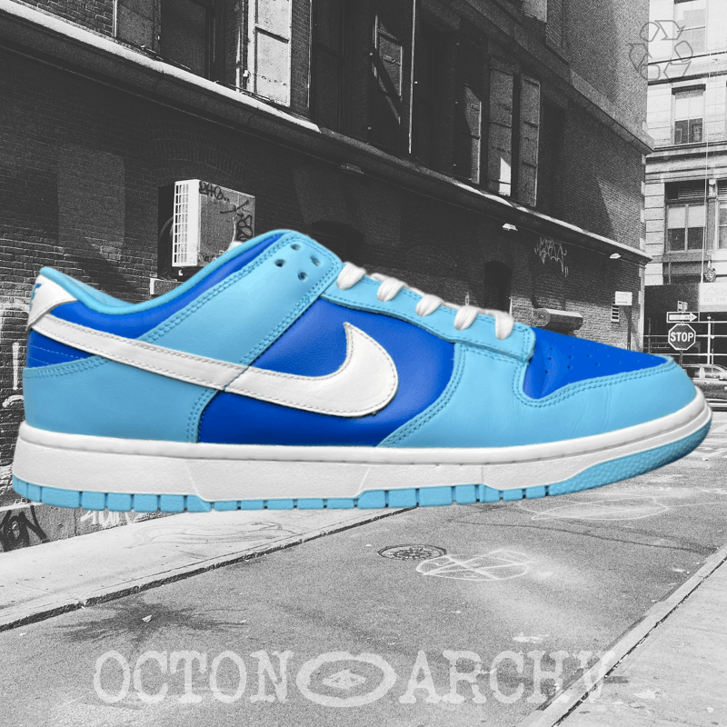 image of Nike Dunk Low Retro Qs 'argon' Shoes in Flash/White/Argon Blue, Men's (Size 11)