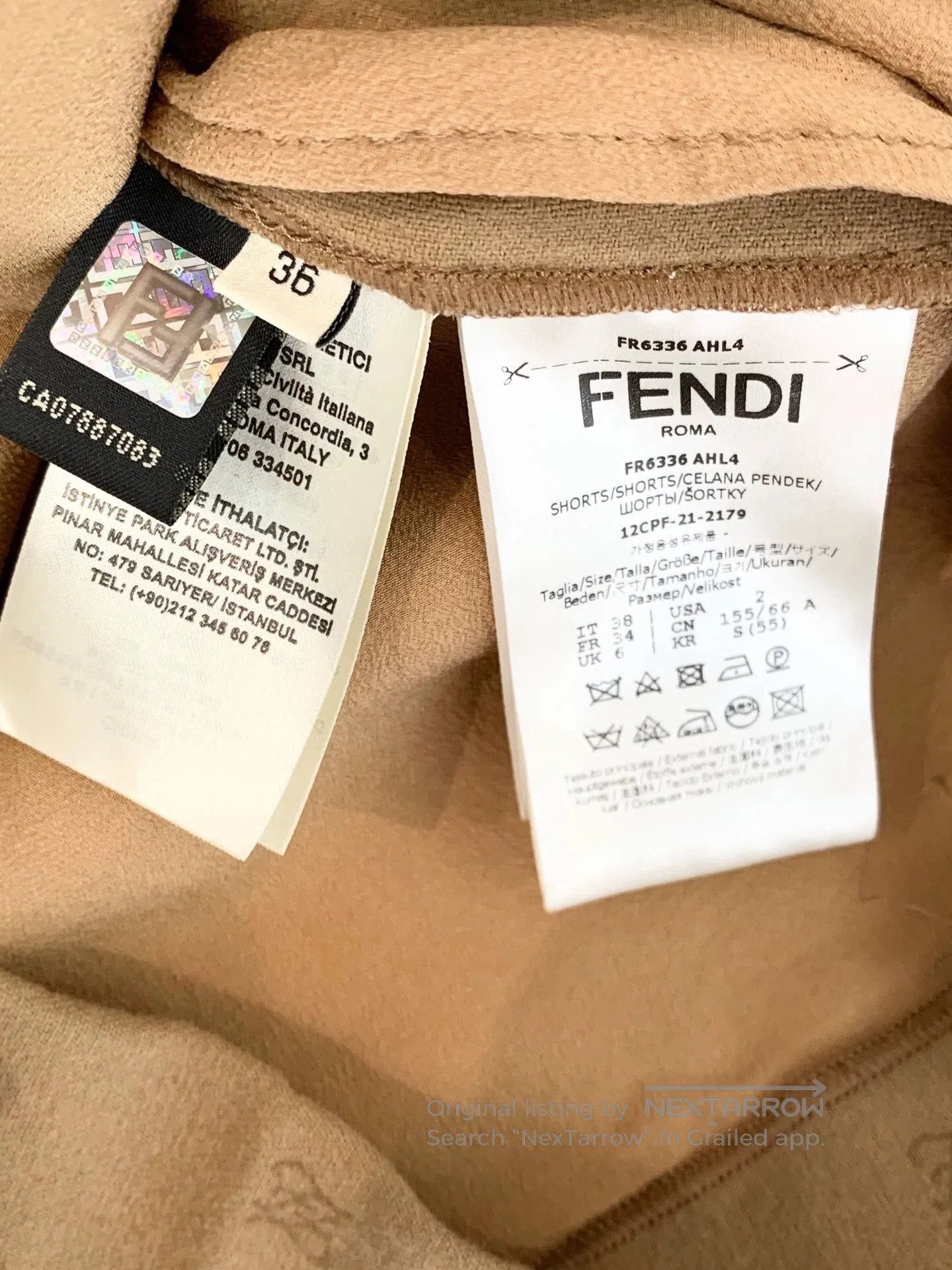 Fendi Fendi Logo Print High-Waist Shorts. Size US 36 / EU 52 - 4 Thumbnail