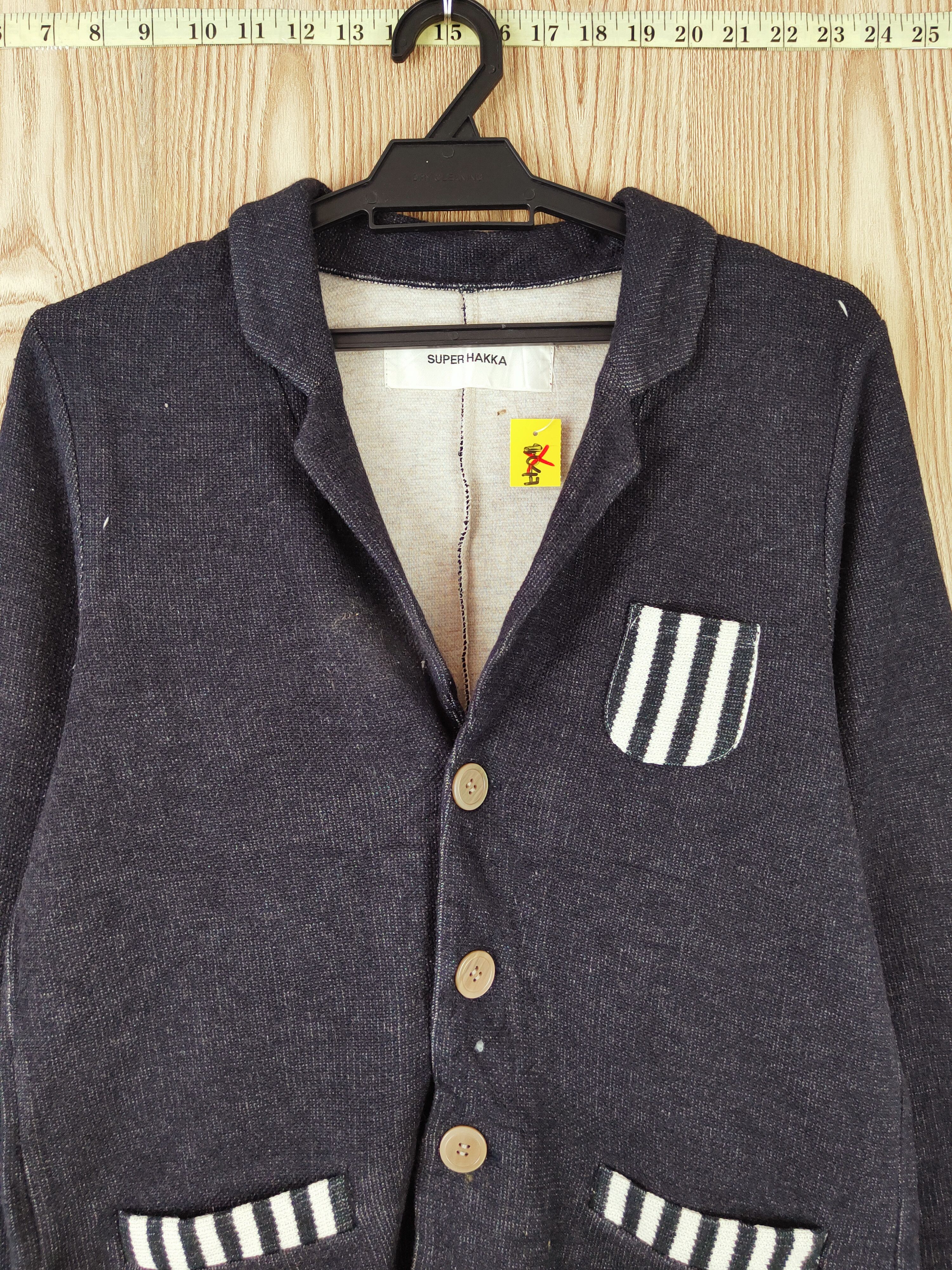 Homespun Knitwear Super Hakka Blue Black Knitwear cardigan blazer #W876 Size US M / EU 48-50 / 2 - 2 Thumbnail