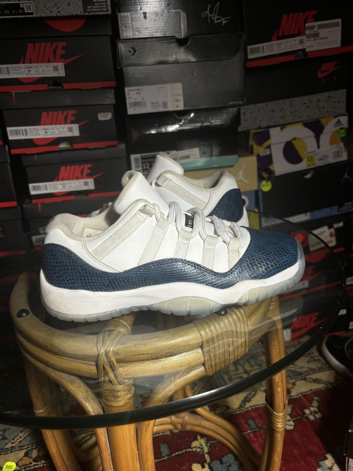 Jordan Brand Jordan 11 low navy blue snakeskin 2019 6.5y Size US 6.5 / EU 39-40 - 2 Thumbnail