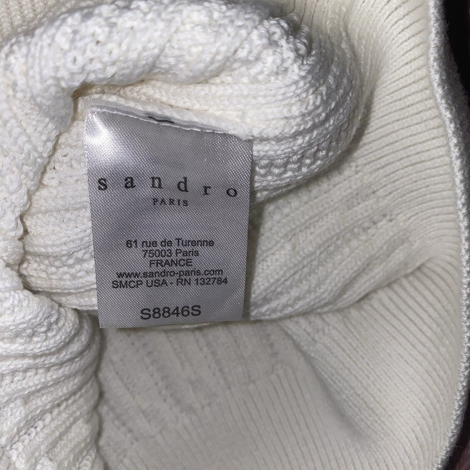 Sandro Sandro Paris Mens Sweater Sz Large Ecru Beige Cable Knit NWT Size US L / EU 52-54 / 3 - 8 Thumbnail