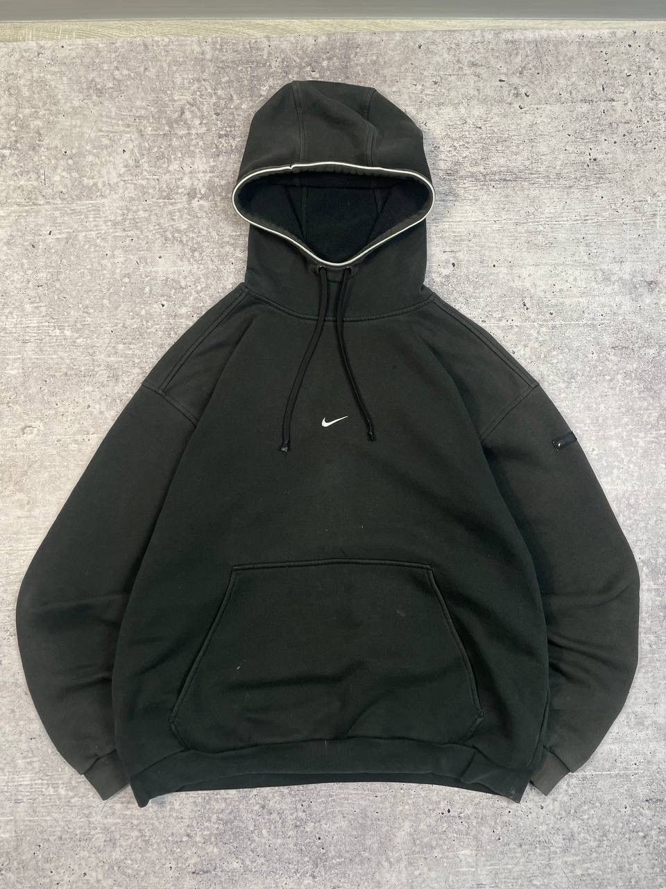 Nike Vintage 00s Nike Center Swoosh Distressed Hoodie Y2K Size US L / EU 52-54 / 3 - 1 Thumbnail