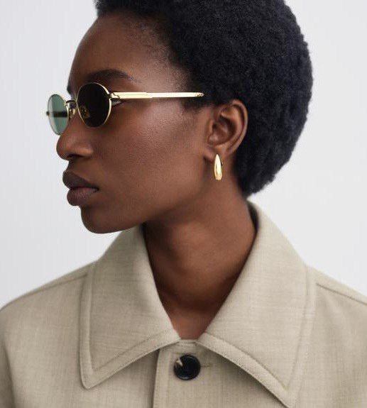 Bottega Veneta Bottega Veneta BV1470S 003 Sunglasses Silver Oval Frame Size ONE SIZE - 2 Thumbnail