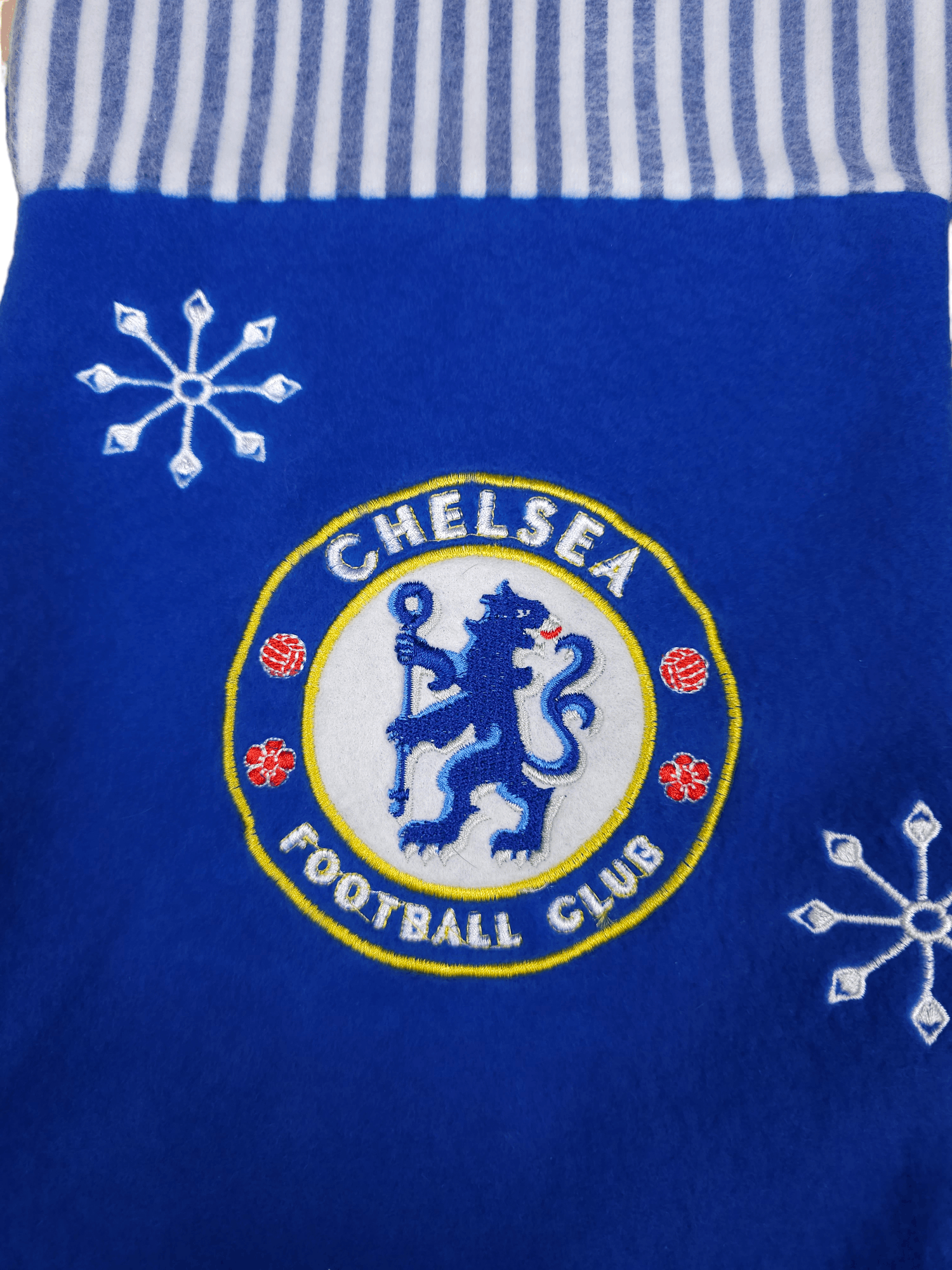 Chelsea Soccer 💎 Vintage Christmas Blue White Stocking Football Club 00s Size ONE SIZE - 2 Thumbnail
