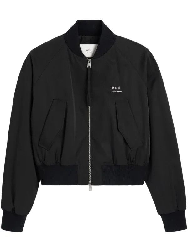 AMI AMI Paris Black Twill Bomber Jacket Size US M / EU 48-50 / 2 - 6 Thumbnail