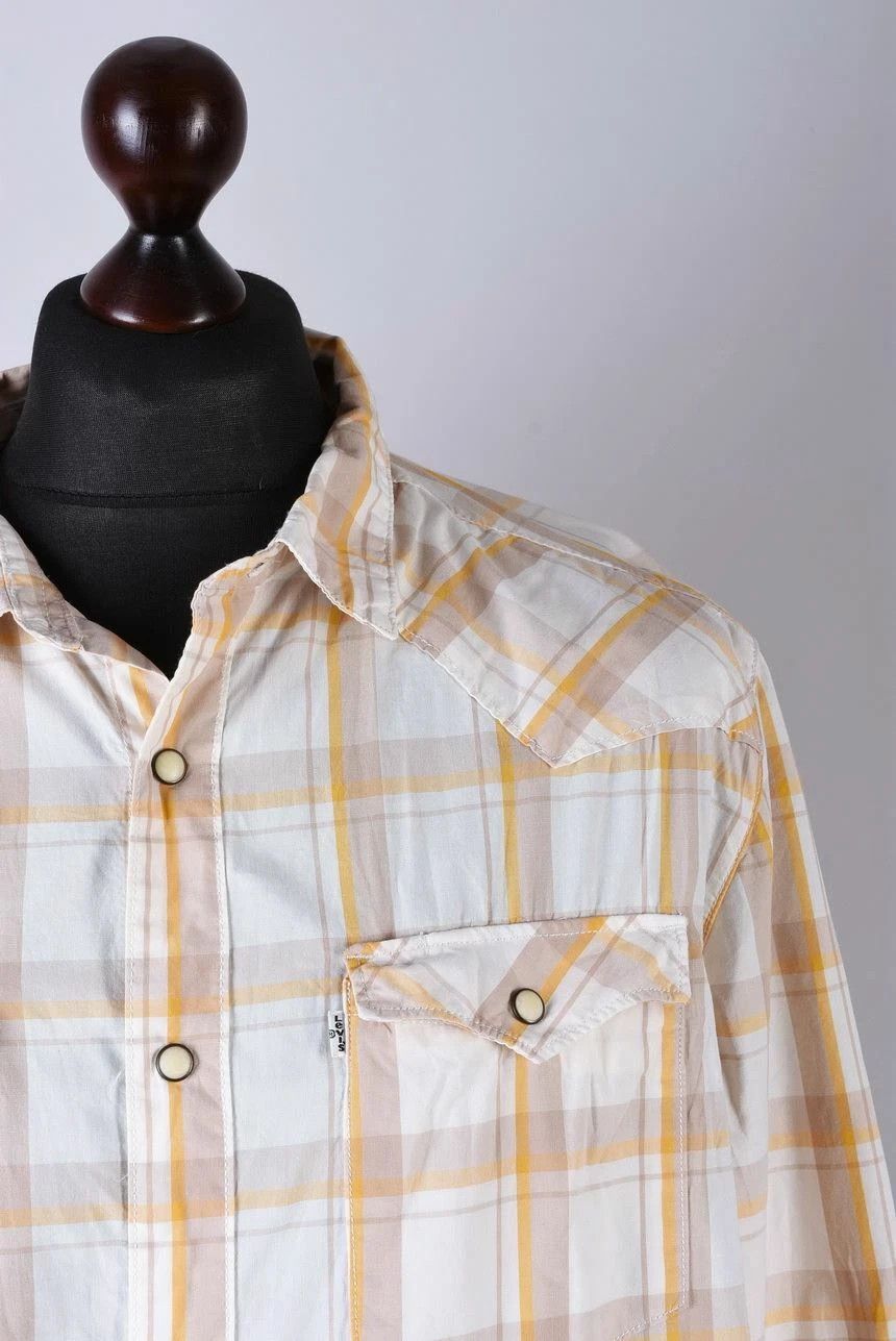 Levi's Levi's Plaid Pearl Snap Western Long Sleeve Shirt Size US XL / EU 56 / 4 - 2 Thumbnail