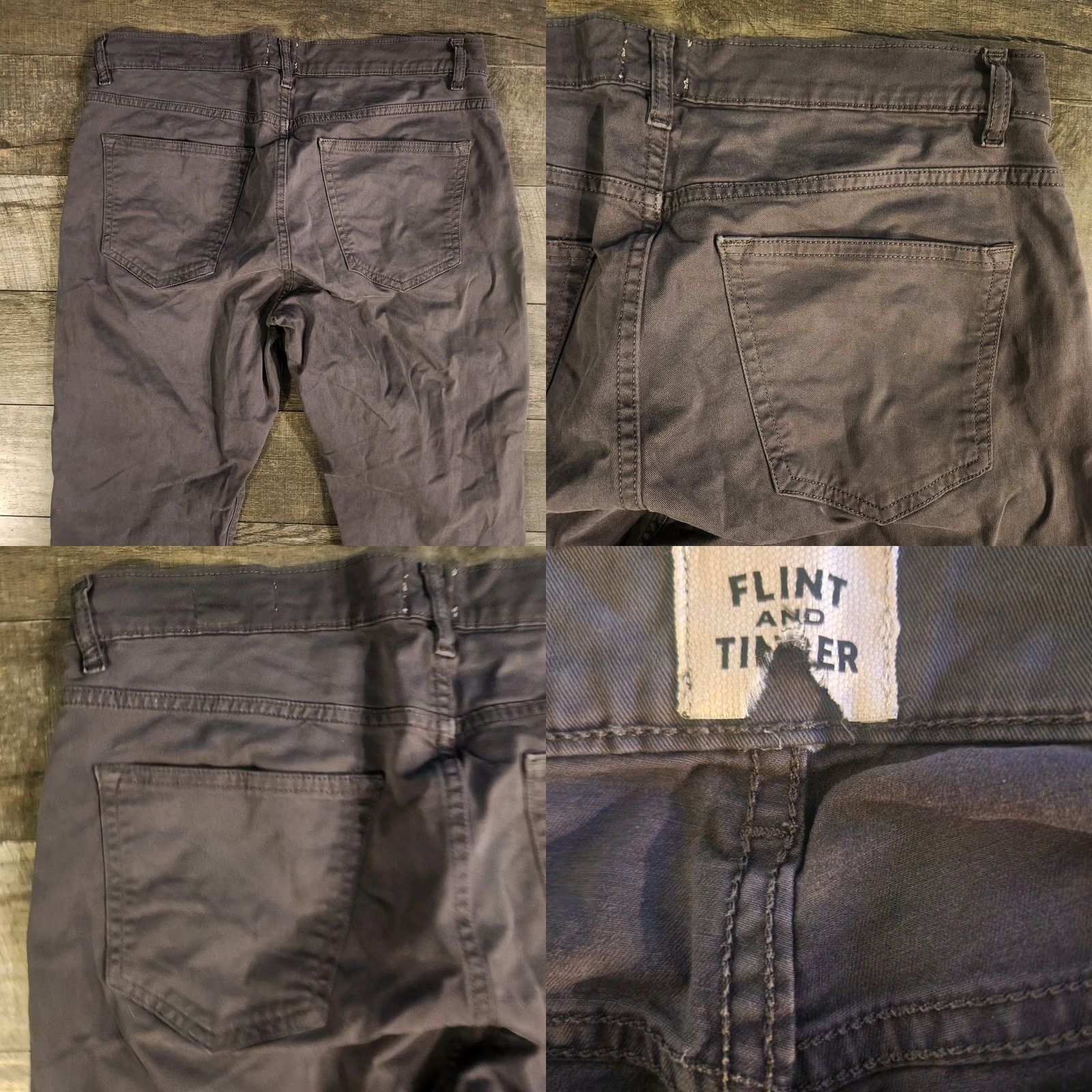 Flint And Tinder Flint and Tinder Pants Mens 32x29 Gray Slim Fit Stretch Chino Slim Tapered Pockets 29in Inseam Regular Mens Size US 32 / EU 48 - 8 Thumbnail