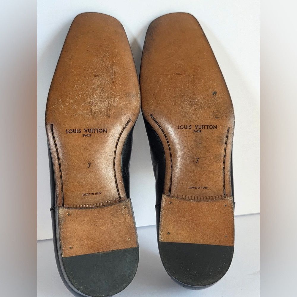 Louis Vuitton Louis Vuitton Men’s Black Leather Loafers Size US 8 / EU 41 - 3 Thumbnail