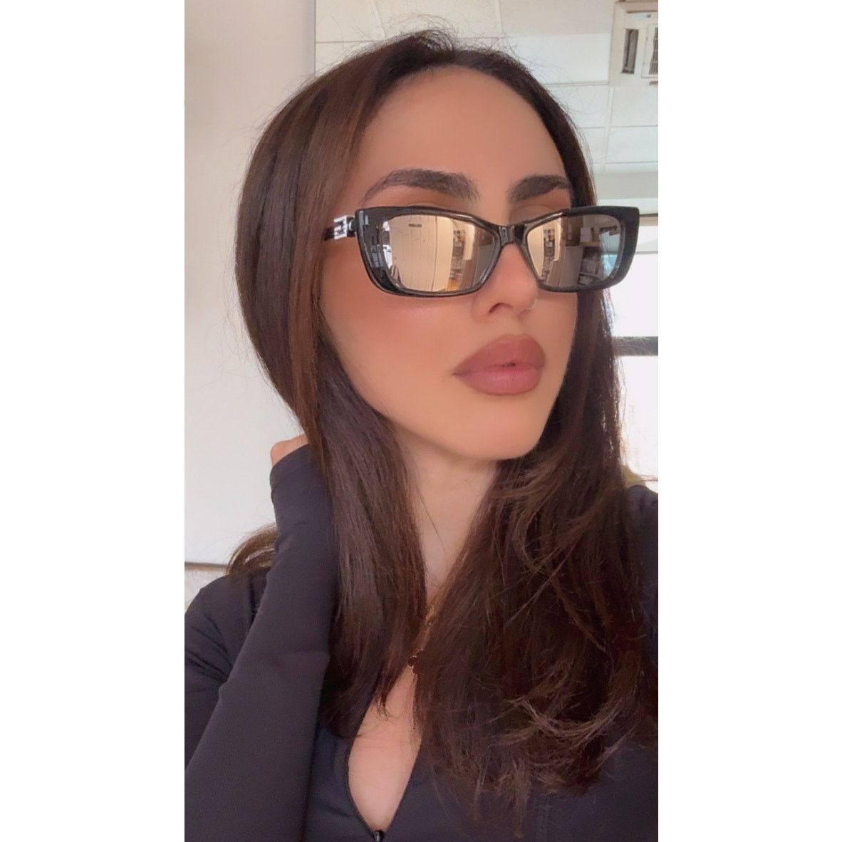 Gucci NEW Gucci GG1681S Black Silver Mirror Cat Eye Sunglasses Size ONE SIZE - 2 Thumbnail