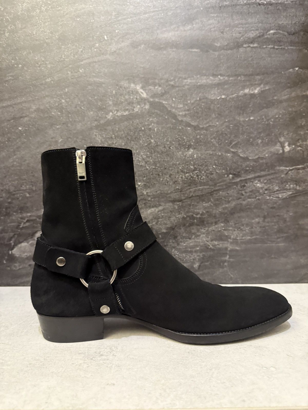 Saint Laurent Paris Saint Laurent Black Suede Wyatt boots 44 Size US 11 / EU 44 - 2 Thumbnail