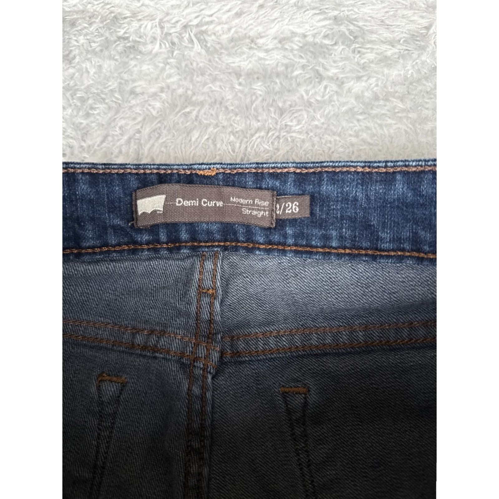 Levi's Levis Jeans Women 26 Blue Denim Cotton 26x29 Demi Curve Modern Rise Straight Leg Size 26" / US 2 / IT 38 - 6 Thumbnail