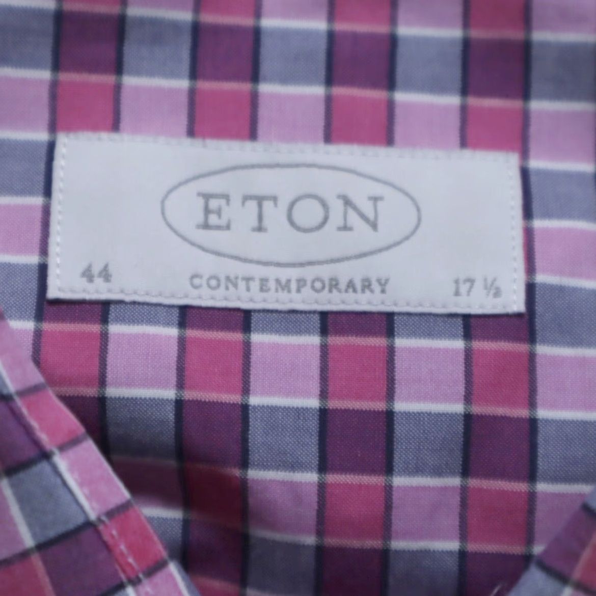 Eton Eton Contemporary Shirt Men L Pink Check Long Sleeve Button Up 44 17.5 Poplin Cotton Relaxed Size US L / EU 52-54 / 3 - 5 Thumbnail