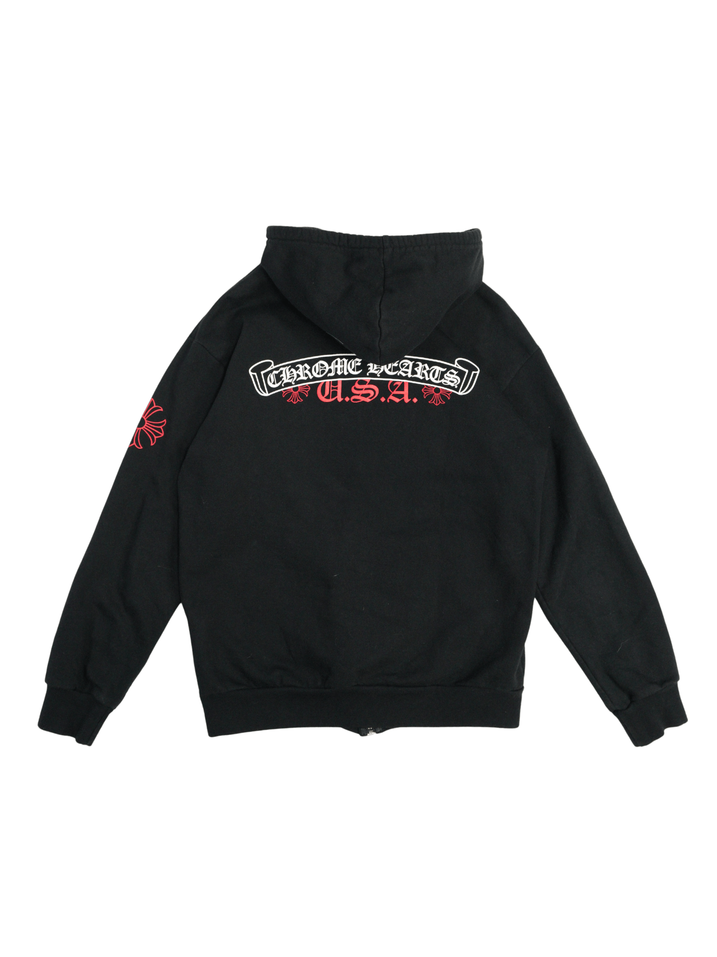 Chrome Hearts Chrome Hearts Vintage Black USA Red Prints Zip Hoodie Size US L / EU 52-54 / 3 - 1 Thumbnail