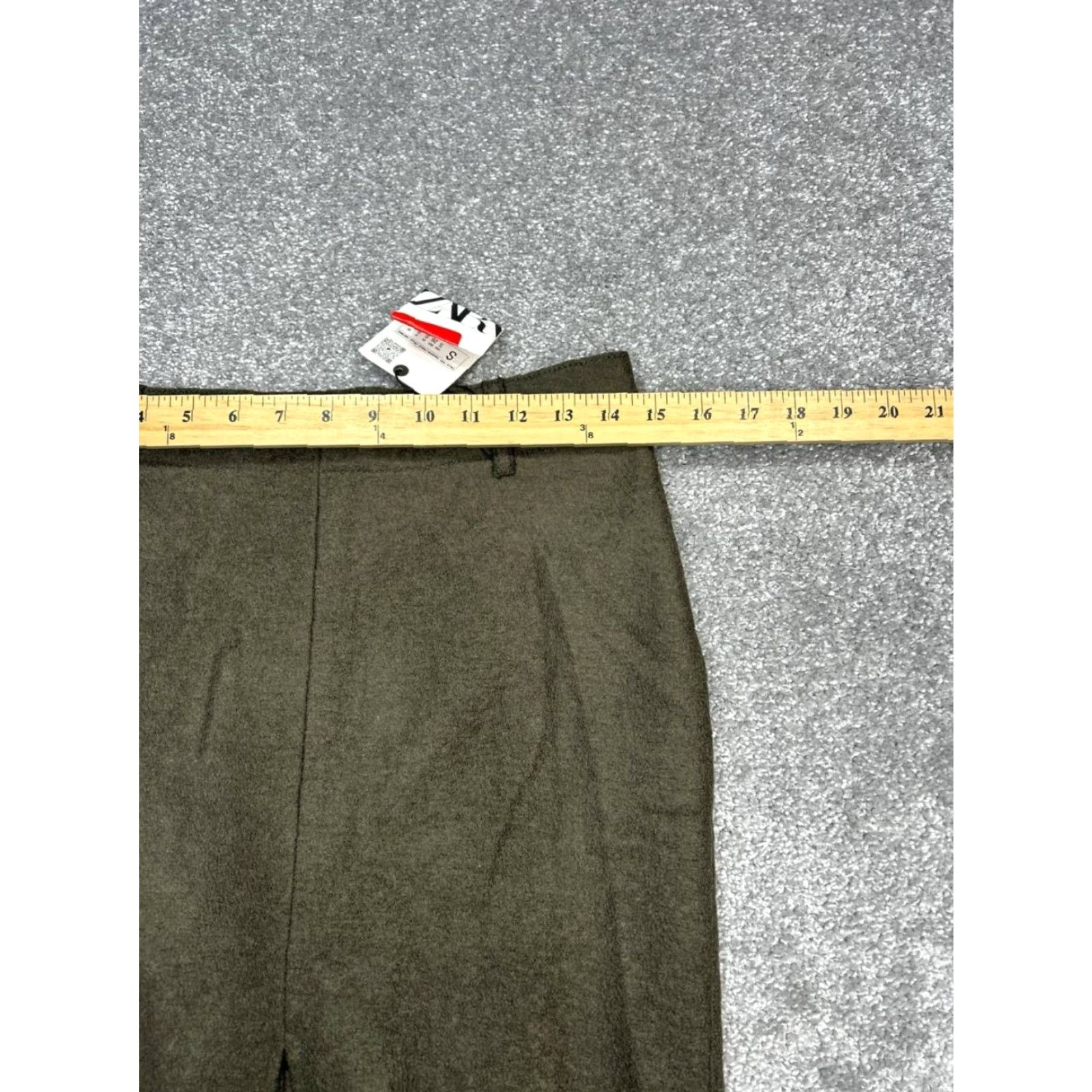 Zara Zara Womens Pants Green High Rise Straight Leg Slits Side Zip Regular size S Size 28" / US 6 / IT 42 - 6 Thumbnail