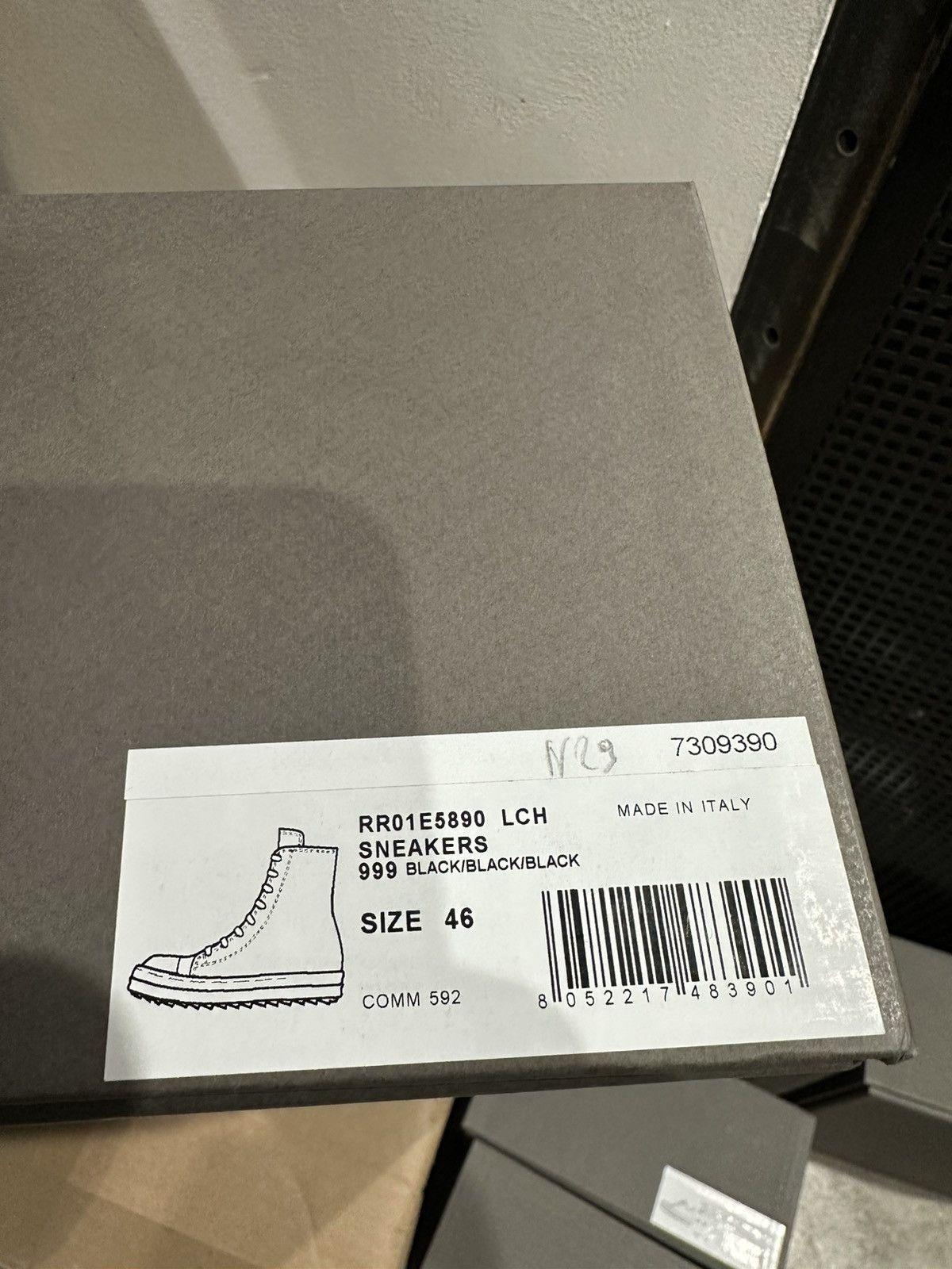 Rick Owens RICK OWENS - Hi Sneaks Black Black Size US 13 / EU 46 - 8 Thumbnail
