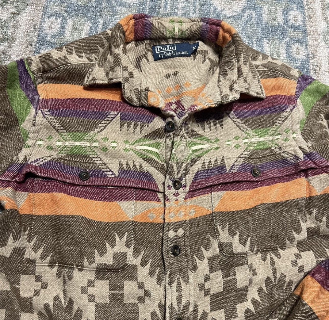 RRL Ralph Lauren Ralph Lauren aztec overshirt western Size US M / EU 48-50 / 2 - 3 Thumbnail