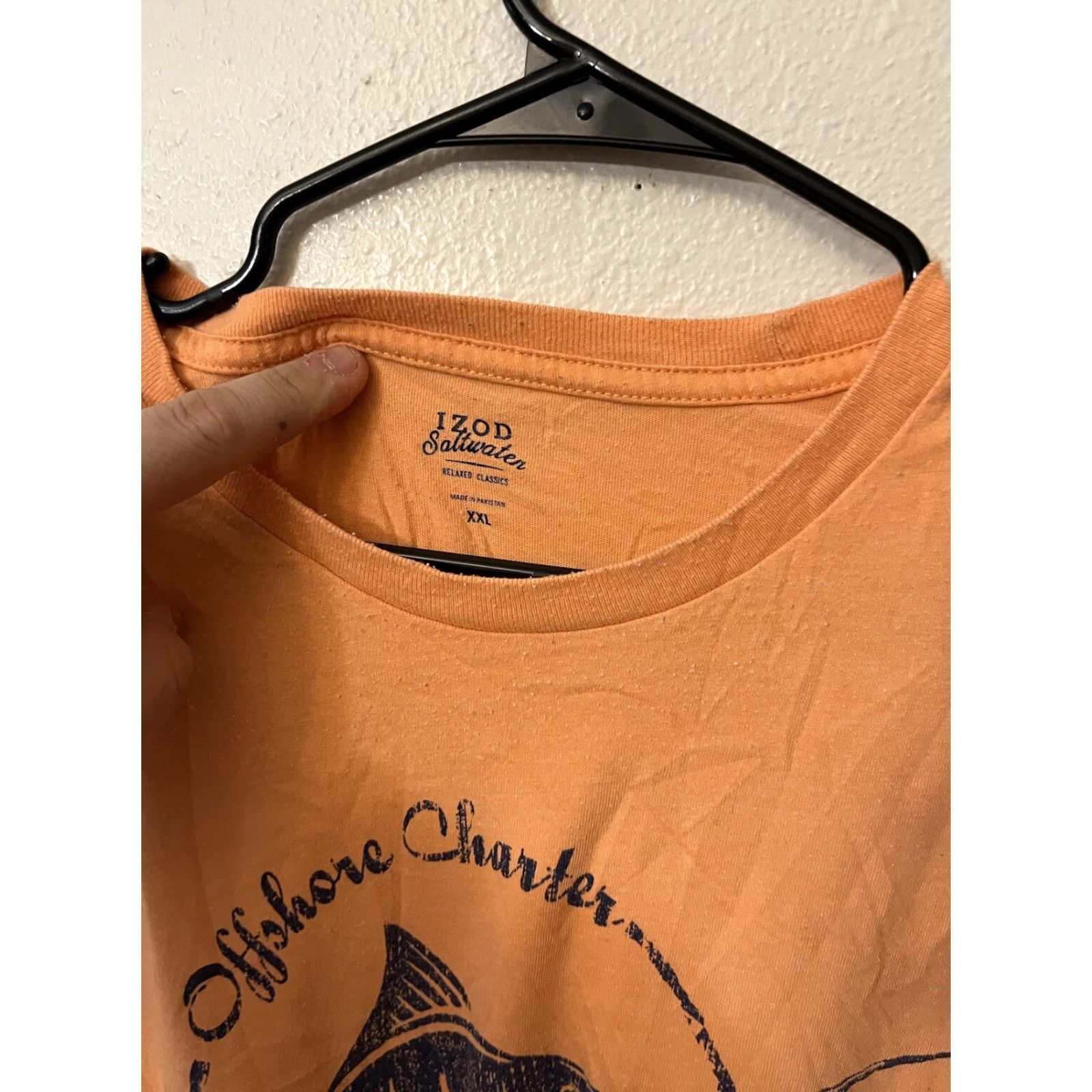 Izod VINTAGE IZOD Saltwater Shirt Tee Orange Crew Neck Short Sleeve Men's 2XL Beach XXl Regular Mens Size US XXL / EU 58 / 5 - 2 Thumbnail