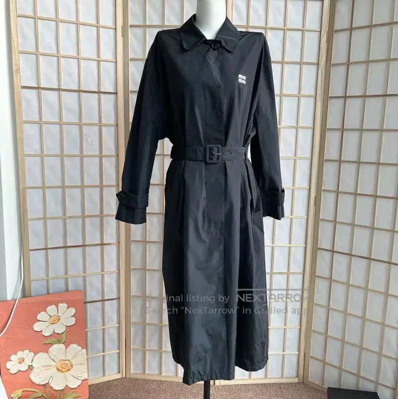 Miu Miu Miu Miu Dark Blue Women's Trench Coat . Size M / US 6-8 / IT 42-44 - 1 Thumbnail