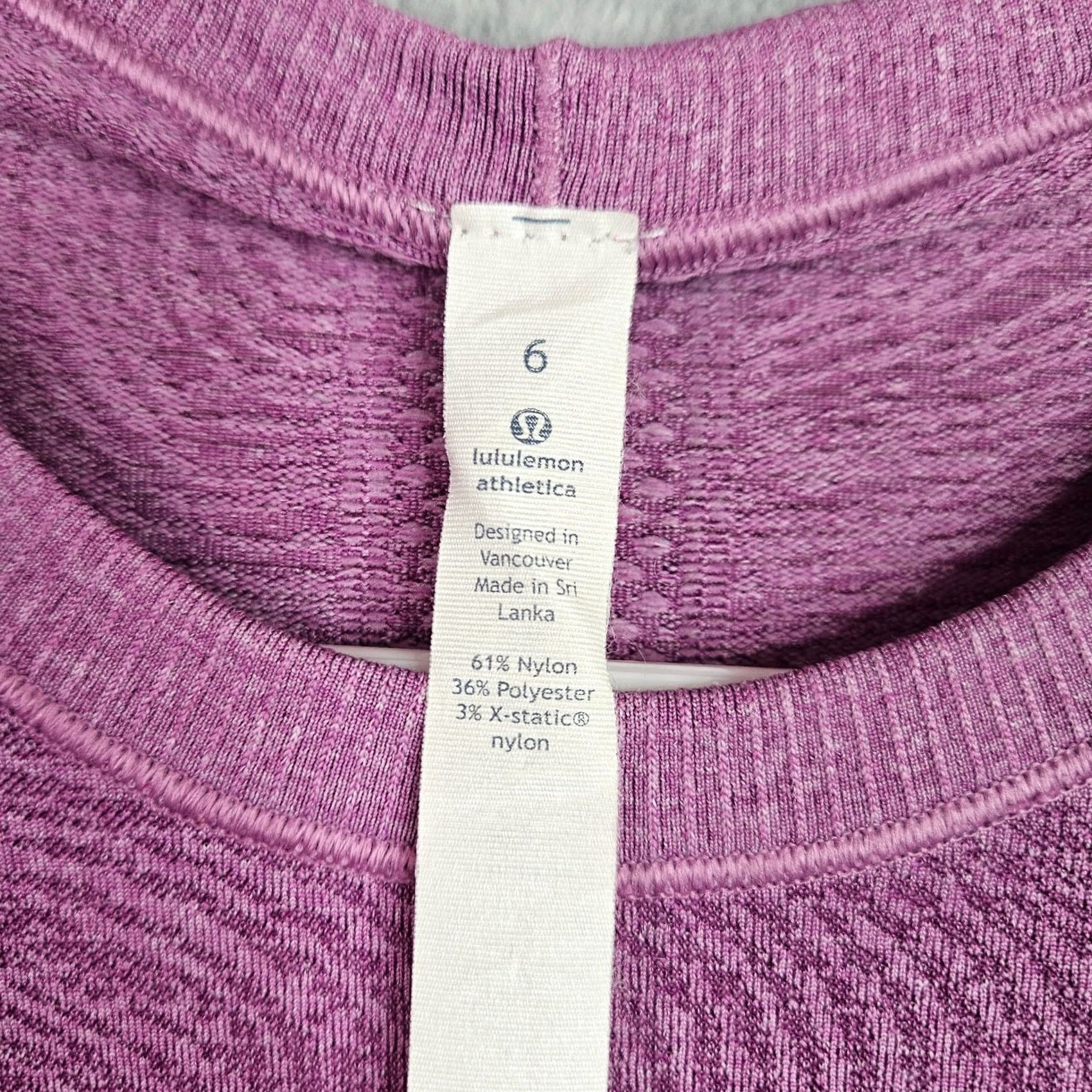 Lululemon Lululemon Womens6 Purple Swiftly Tech Seamless Athletic Top Thumbholes Regular Fit Short Sleeve Casual Sleeve Activewear Top Womens Girls Size M / US 6-8 / IT 42-44 - 3 Thumbnail