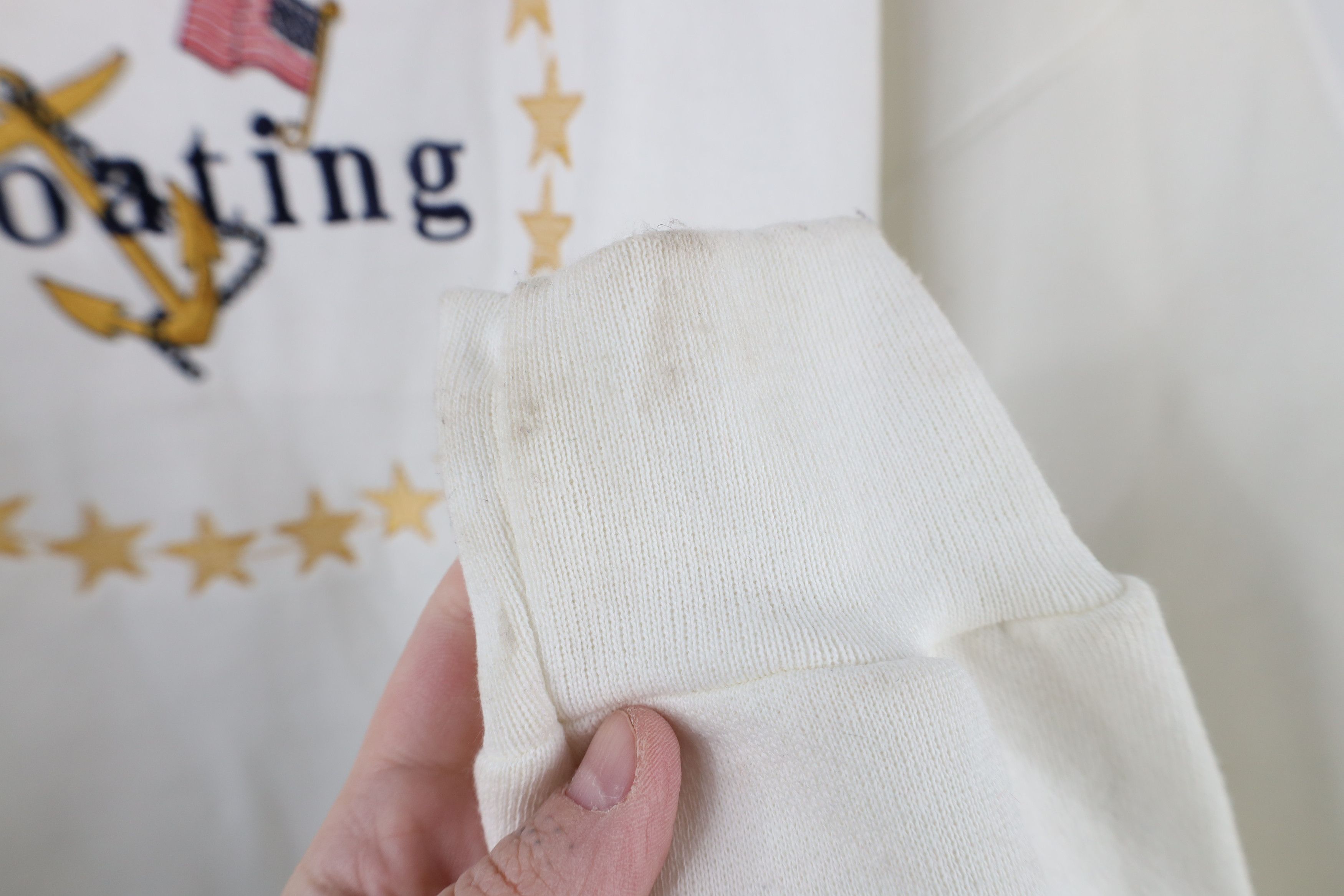 Vintage Vintage 90s Streetwear Boating Anchor Flag Sweatshirt White Size US XXL / EU 58 / 5 - 9 Thumbnail