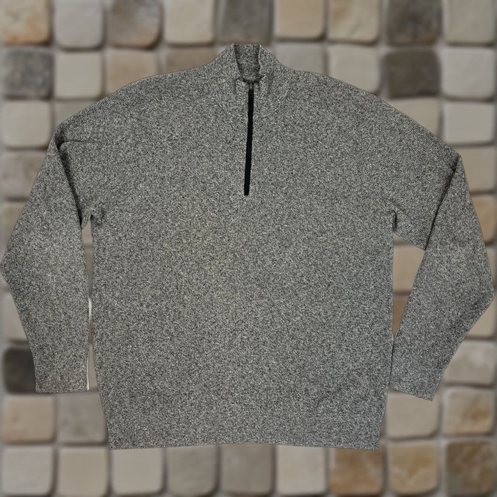 Bonobos Bonobos Men's 1/4 Zip Knit Pullover Sweater Sz L Gray Mock Neck, Solid, Cotton Blend, Long Sleeve, Classic, Preppy, Golf, Walking, Regular Size US L / EU 52-54 / 3 - 1 Thumbnail