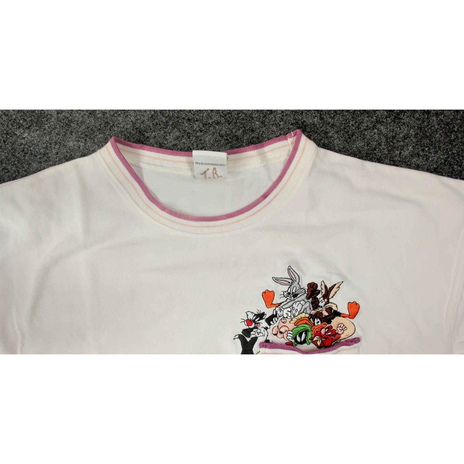 Warner Bros Warner Bros VTG Looney Tunes Embroidered Pique Pocket Tee XL Size US XL / EU 56 / 4 - 9 Thumbnail