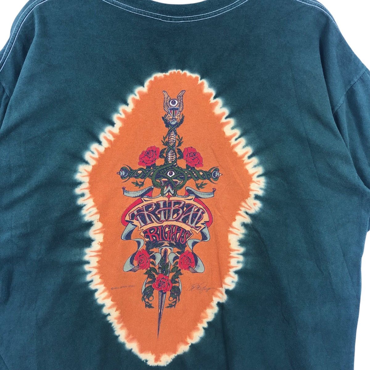 Vintage Vintage 1993 DJANGO Made In Usa Surfing Skate Tie Dye TShirt Size US L / EU 52-54 / 3 - 4 Thumbnail