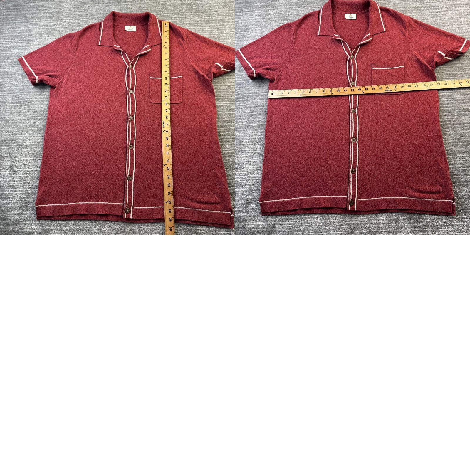 Marine Layer Marine Layer Shirt Mens Extra Large Red Button Up Size US XL / EU 56 / 4 - 8 Thumbnail
