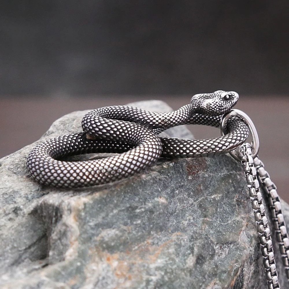 Vintage Snake for Men Pendant Necklace Size ONE SIZE - 2 Thumbnail