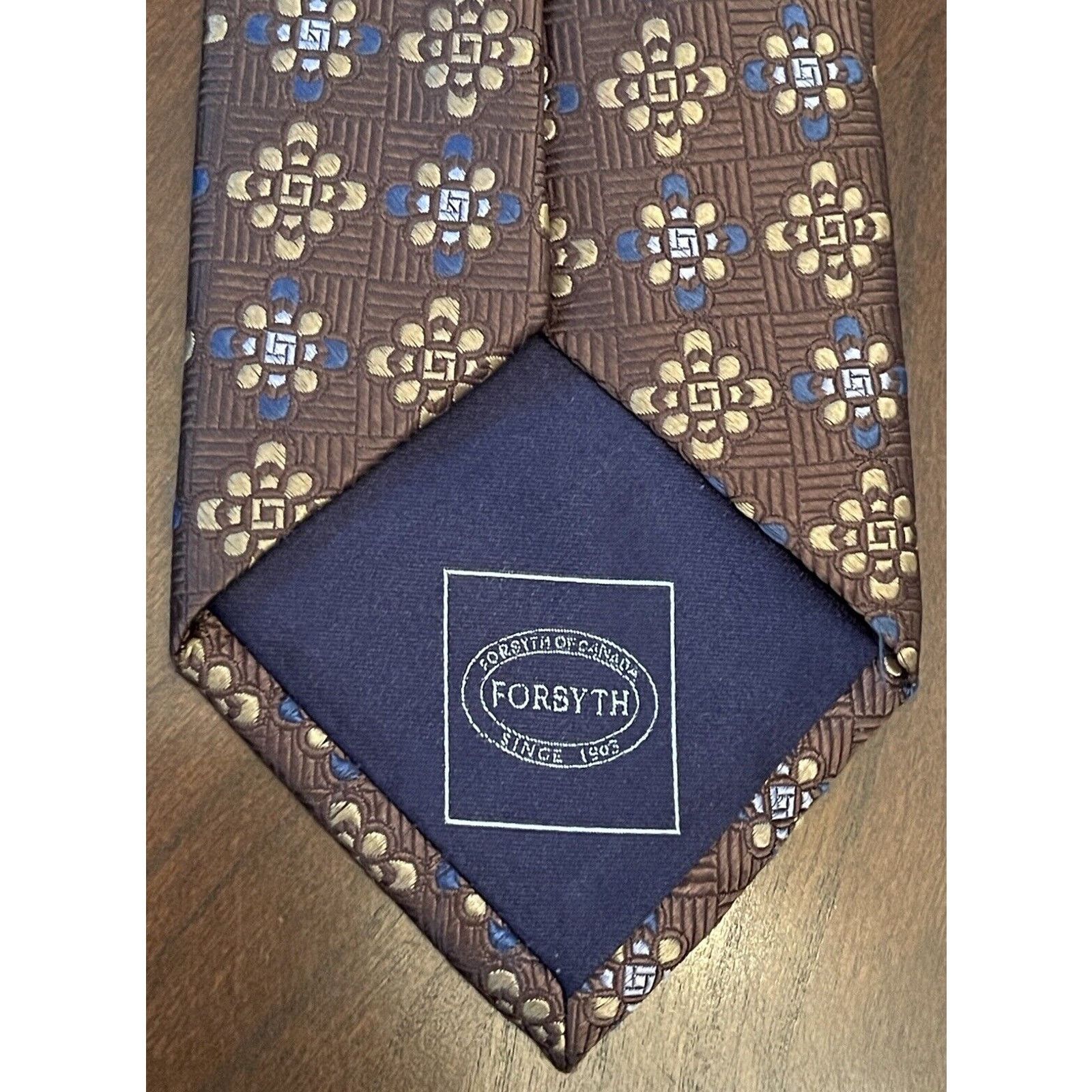 Other Forsyth Of Canada Brown Blue Hand Made Silk Made In China Size ONE SIZE - 2 Thumbnail