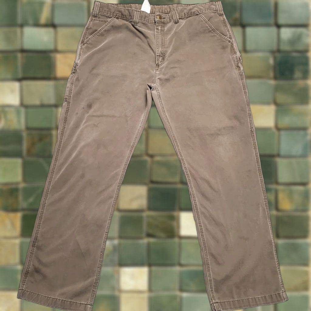 Carhartt VINTAGE Carhartt Pants Men 42x32 Green Twill Relaxed Carpenter Cargo Workwear B324 DFE Size US 42 / EU 58 - 1 Thumbnail