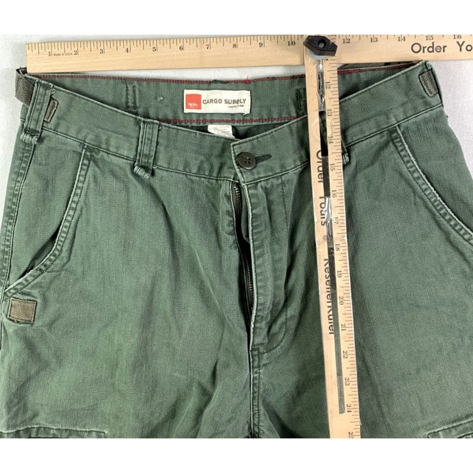 Mossimo VINTAGE Mossimo Cargo Pant Men 32x29 Green Adjustable Waist Cotton Y2K Size US 32 / EU 48 - 7 Thumbnail