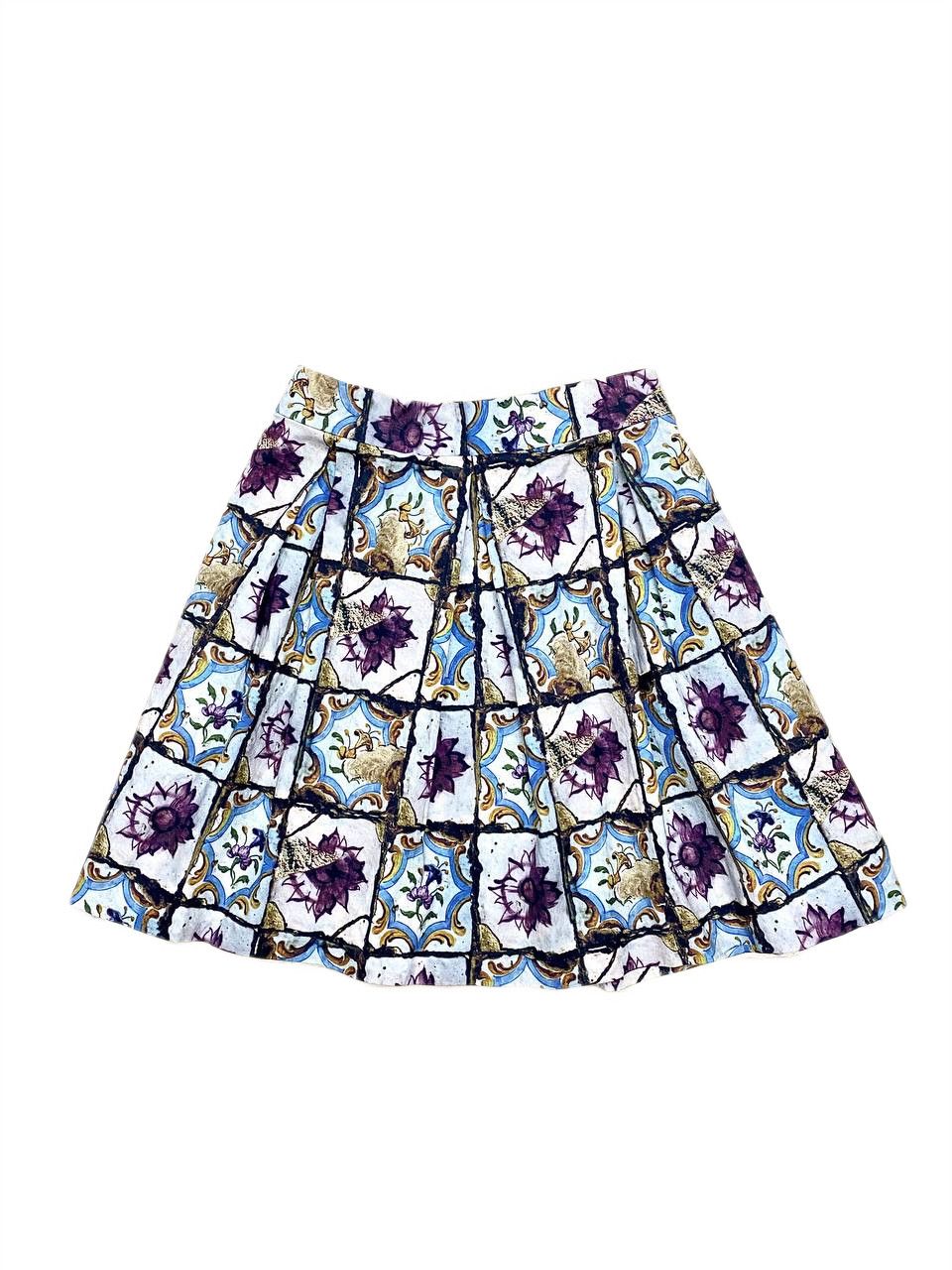 Prada Prada Floral Art Baroque Print Runway Mini Skirt Vintage Y2K Size 30" / US 8 / IT 44 - 1 Thumbnail
