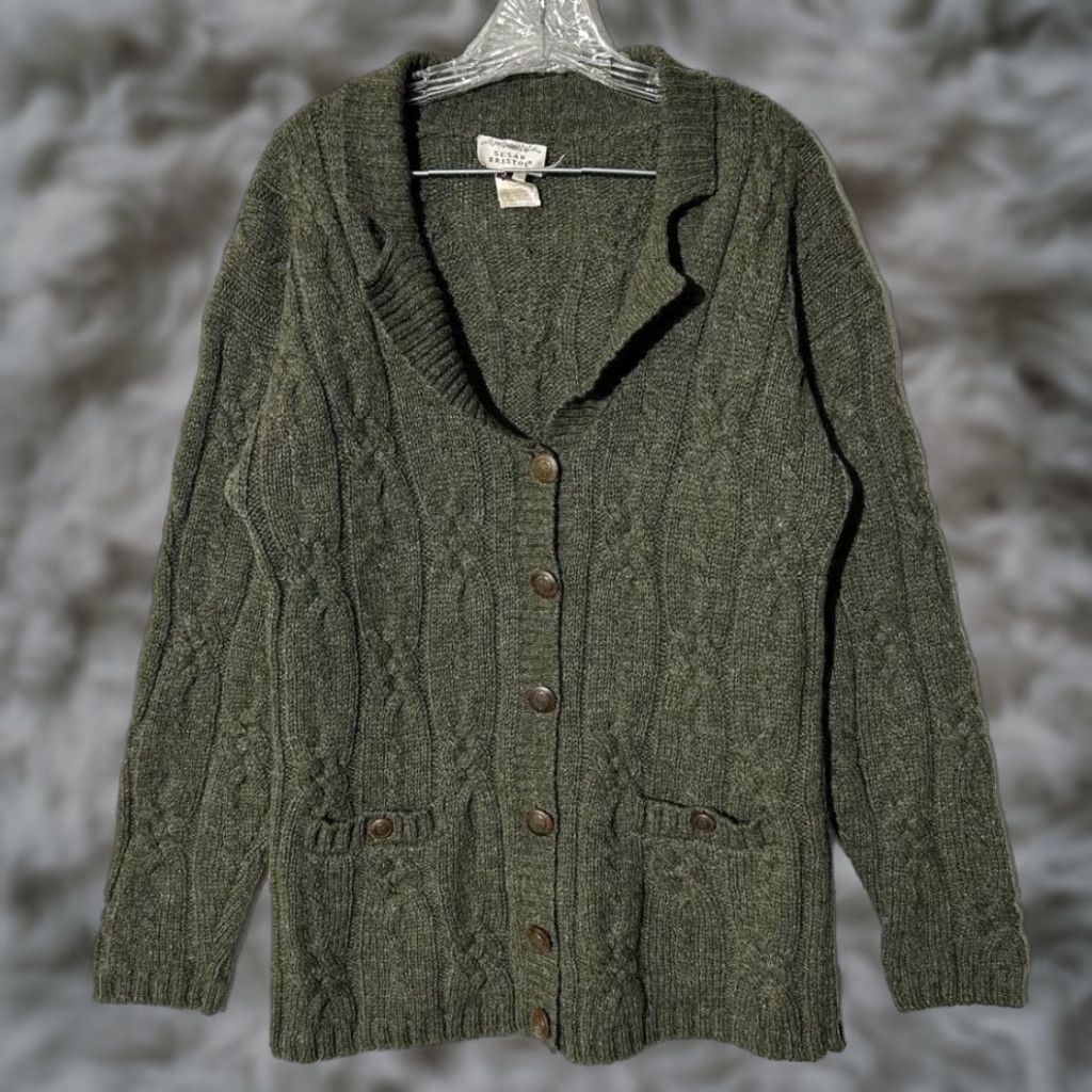 Vintage VINTAGE Susan Bristol Cardigan Women Green Knit Button Up S SuSAn Bristol? (Note: Please review) Size S / US 4 / IT 40 - 1 Thumbnail