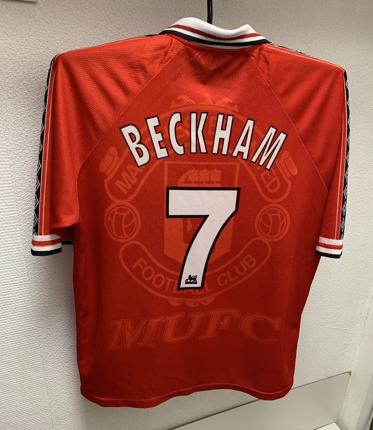 Beckham 7 Manchester United sharp vintage soccer jersey L-Xl