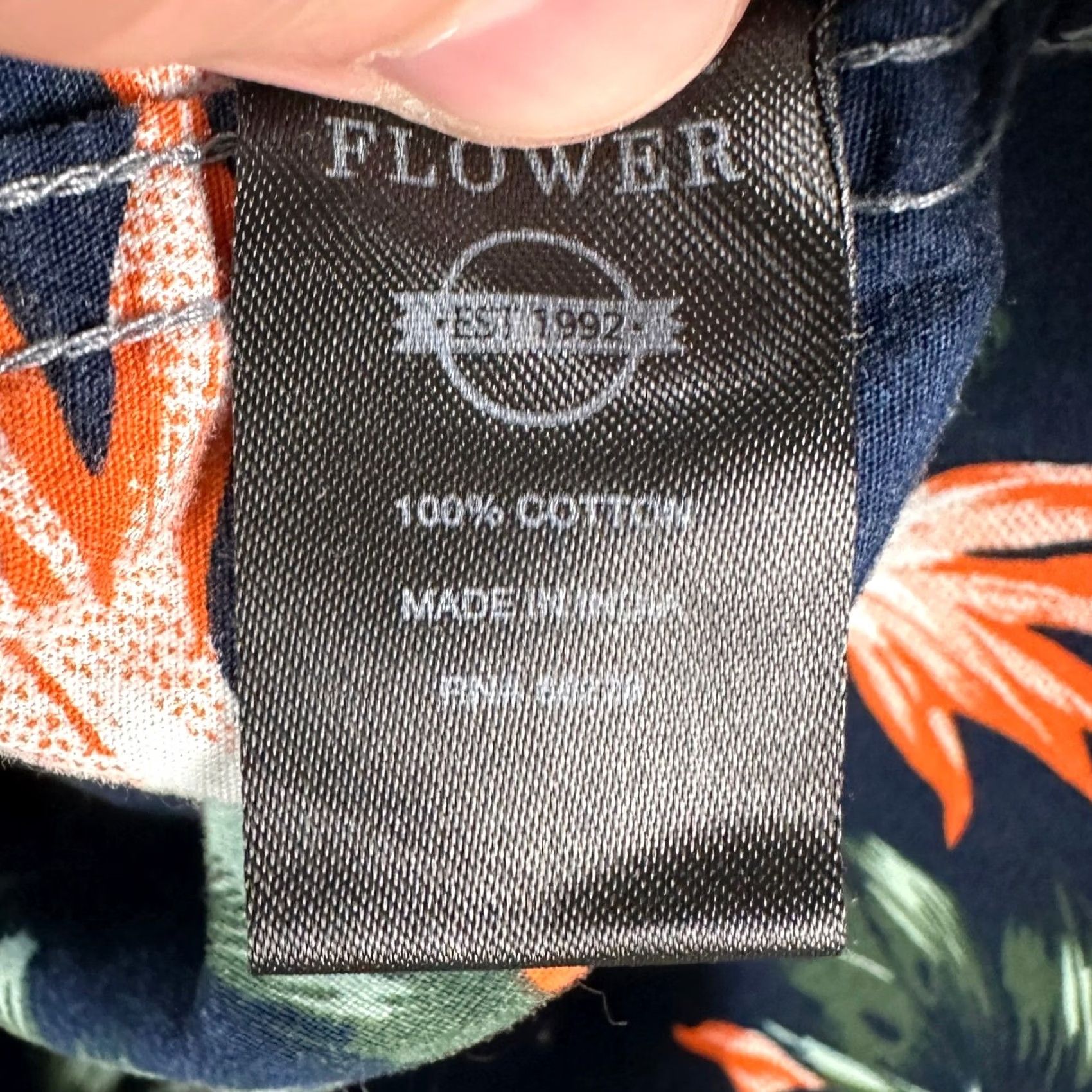 Vintage Denim Flower Mens Hawaiian Shirt Large Navy Pineapple Floral Slim Fit Button Up Size US L / EU 52-54 / 3 - 5 Thumbnail