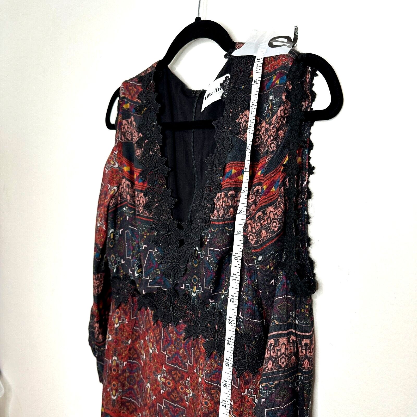 Other Line & Dot Black Rust Aztec Lace Slit Maxi Cold Shoulder M Size M / US 6-8 / IT 42-44 - 11 Thumbnail