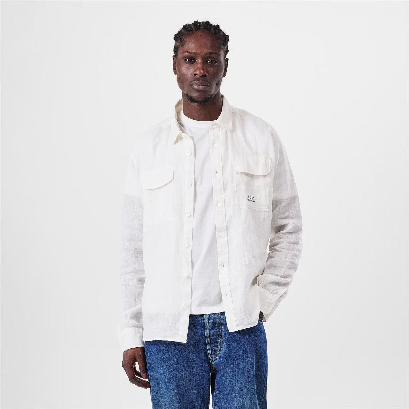 C.P. Company o1g2r1mq0426 Long Sleeve Shirt in White Size US XL / EU 56 / 4 - 3 Thumbnail