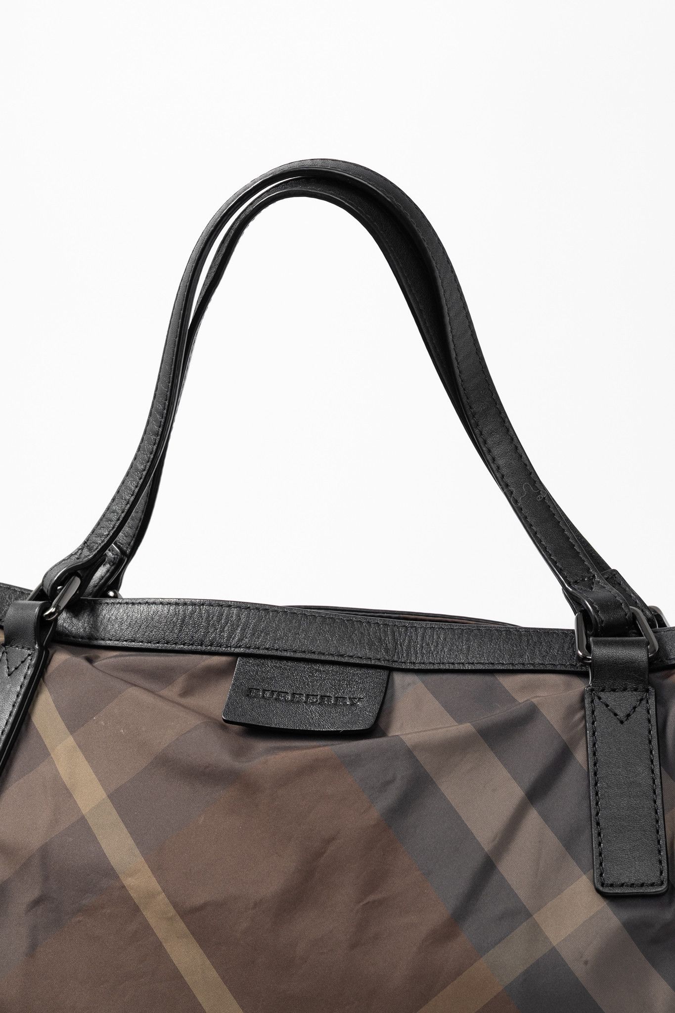Burberry Burberry Buckleigh Check Taffeta Leather-Trim Packable Tote Size ONE SIZE - 5 Thumbnail