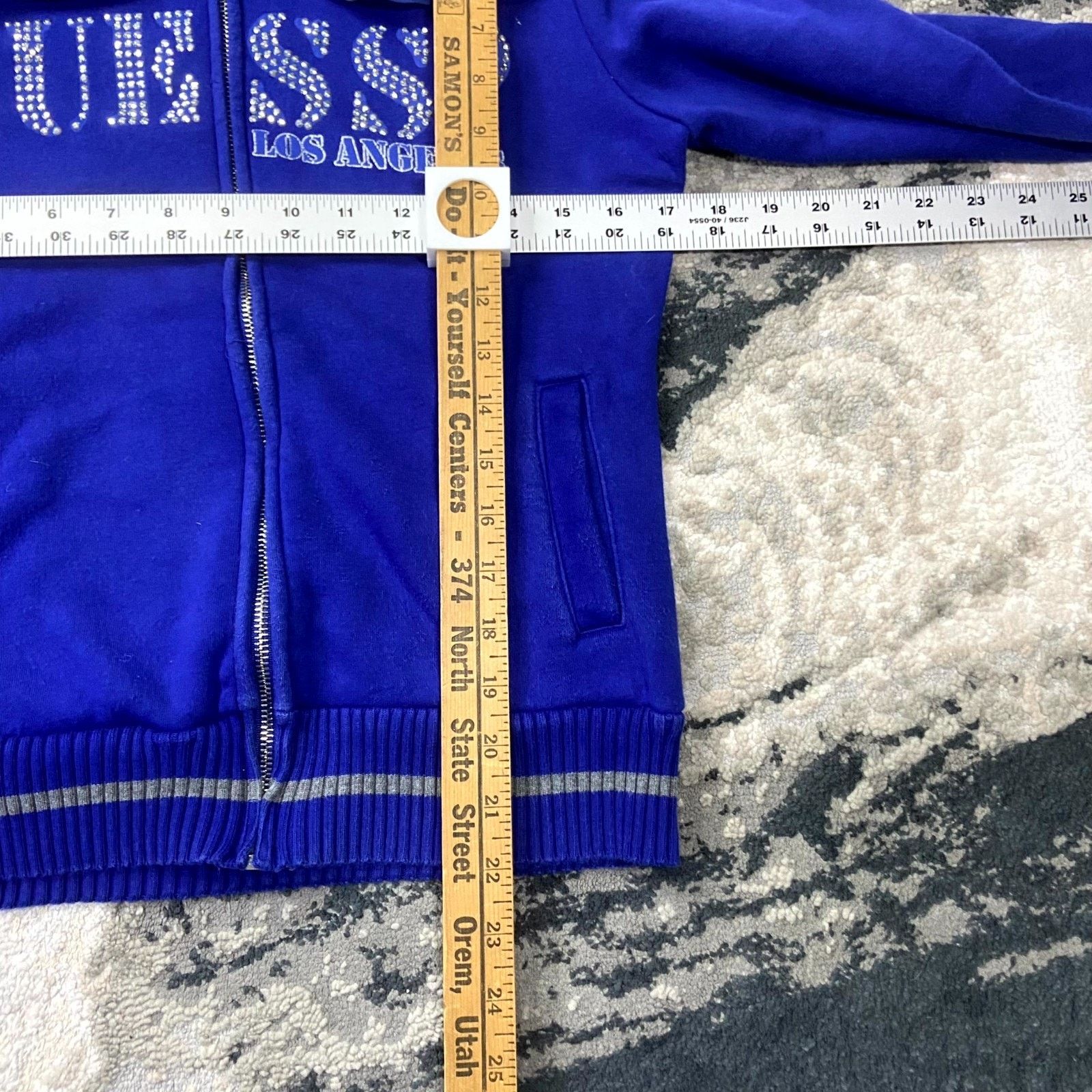 Guess Vintage Y2K Guess Bedazzled Hoodie Womens M Blue Rhinestones Size M / US 6-8 / IT 42-44 - 7 Thumbnail
