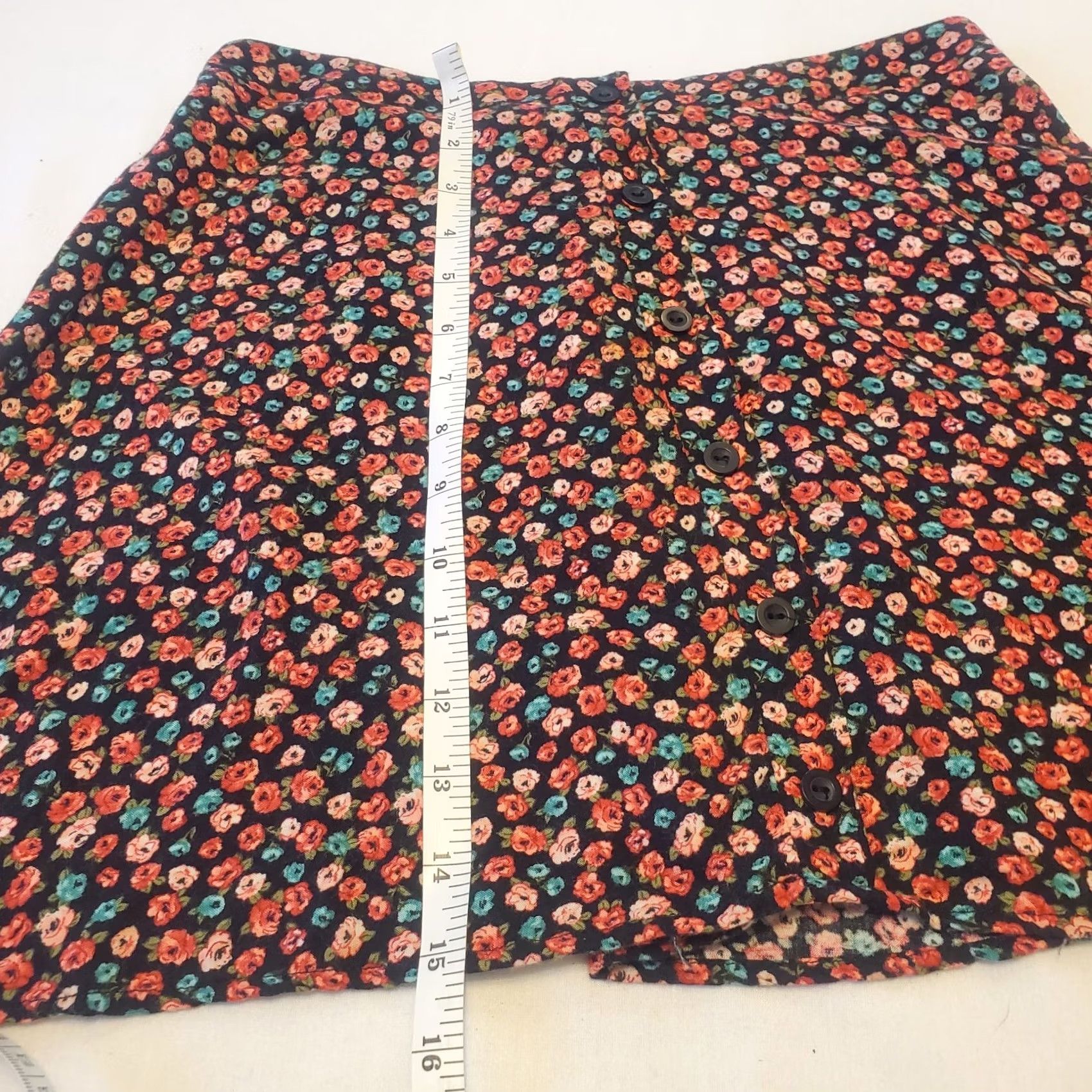 Vintage Lush Womens Skater Floral Skirt Sz M Pull On Twee Size 32" / US 10 / IT 46 - 5 Thumbnail