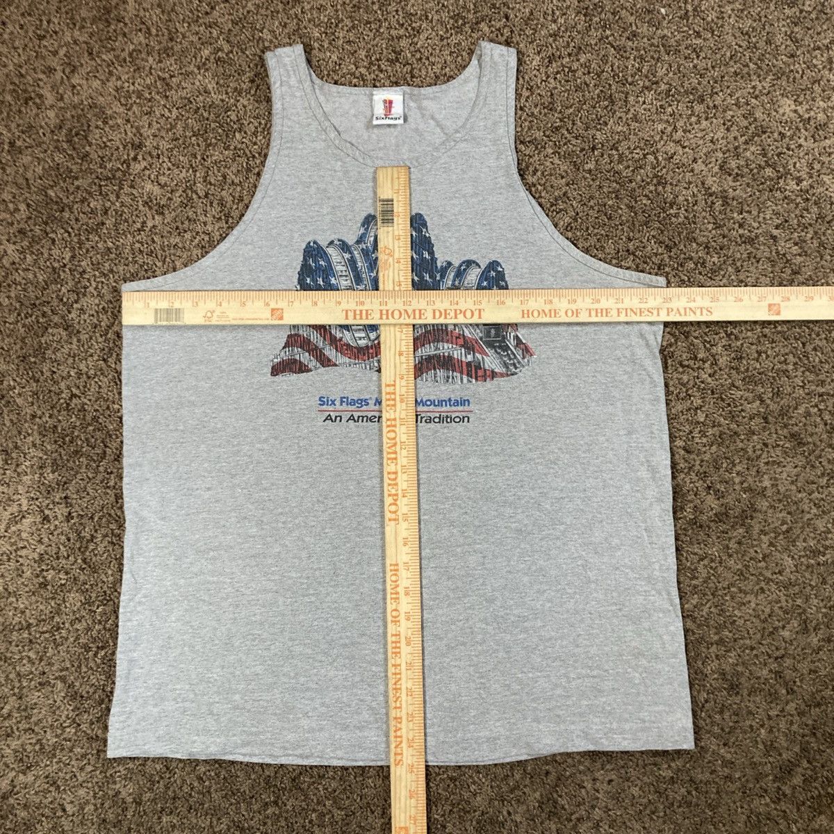 Vintage Vintage Six Flags USA Size L Tank Tan Shirt Roller Coaster Size US L / EU 52-54 / 3 - 5 Thumbnail