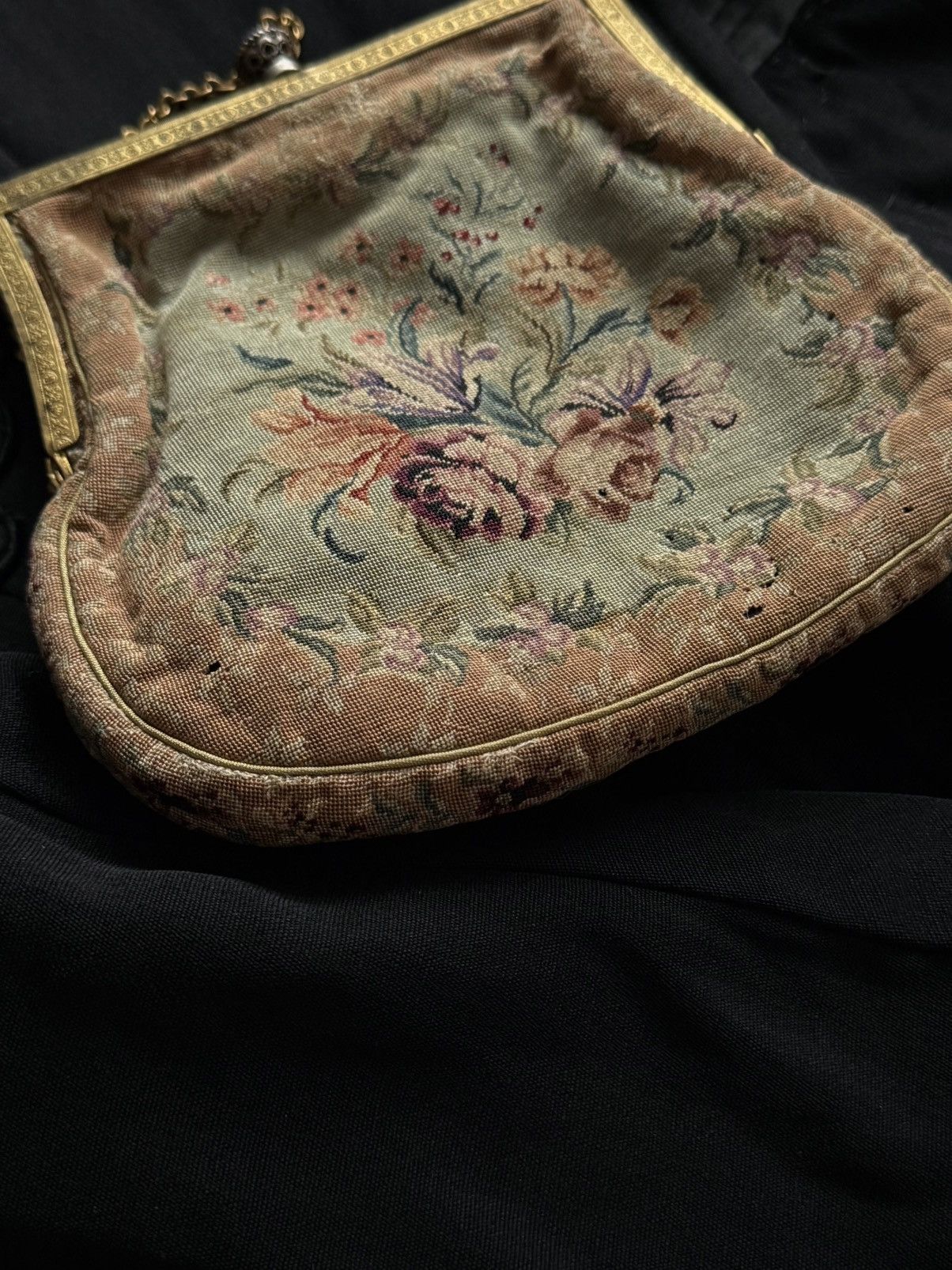 Vintage Antique Petit Point Tapestry Purse Size ONE SIZE - 2 Thumbnail